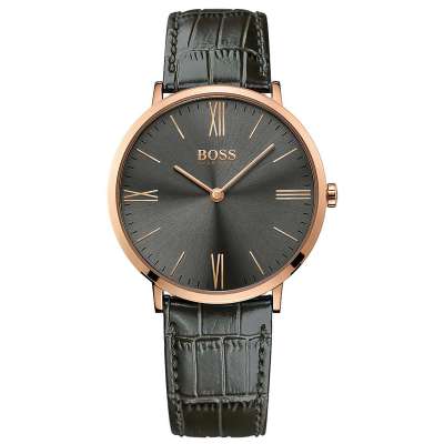 Hugo Boss Herrenuhr 1513372 Rosegold Grau Montrelie