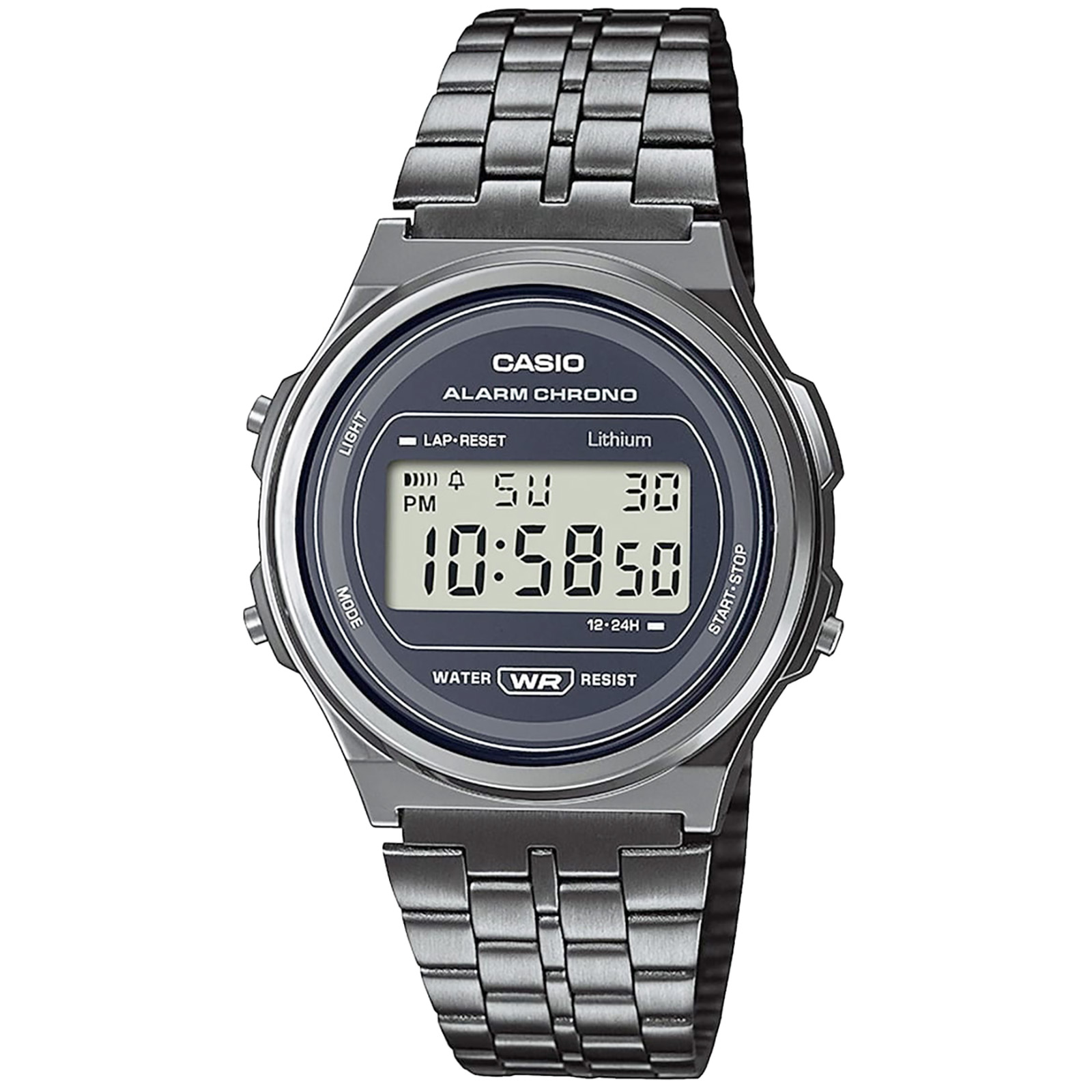 Casio Uhr A171WEGG 1AEF Retro Digitaluhr Armbanduhr Herren Gunmetal Grau NEU OVP