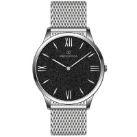 Mendozza Uhr MW-GS0104H-SMG Black Sand Armbanduhr Schwarz Silber