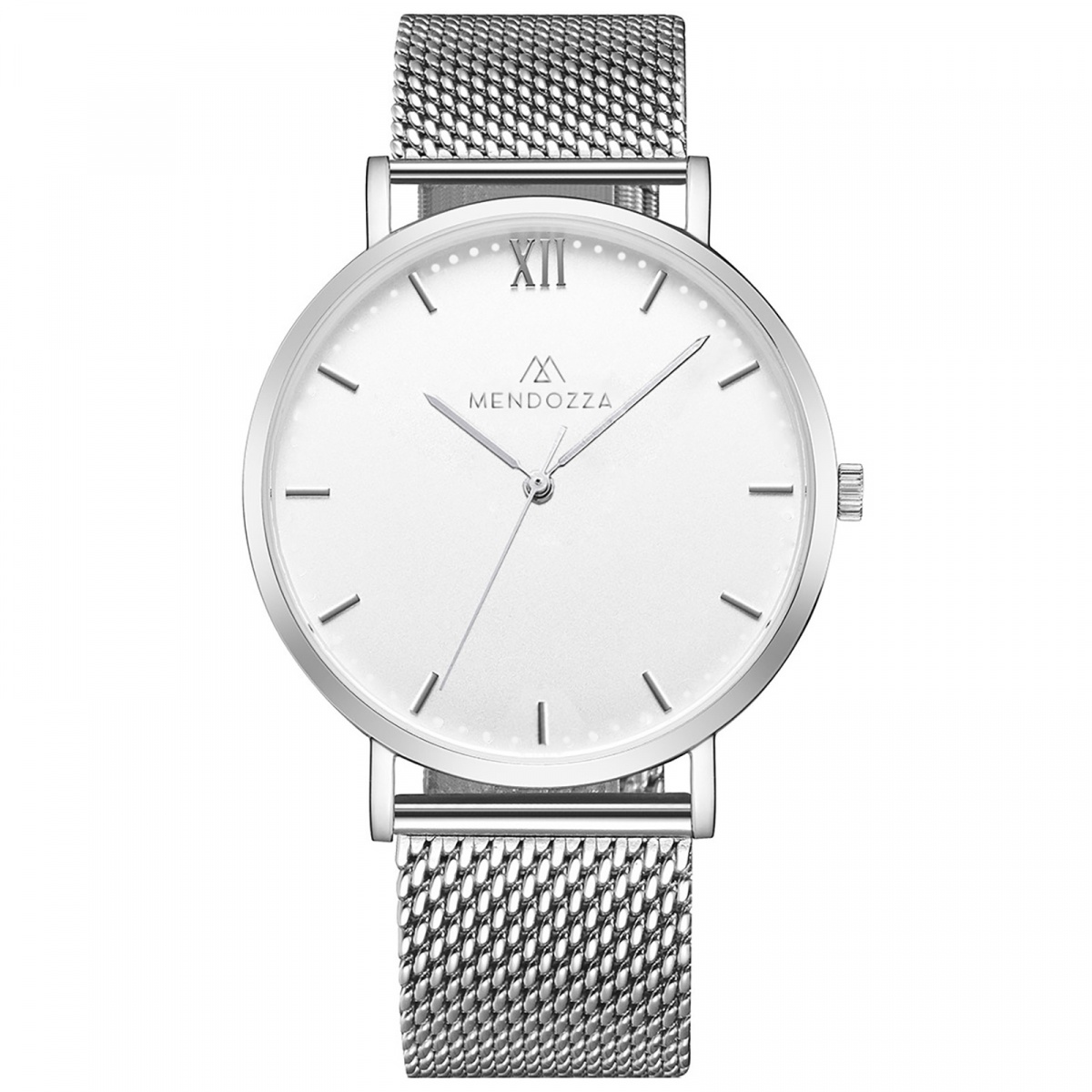 Mendozza Uhr MW-RS0100H-SML White Moon Damen Armbanduhr Silber Weiß